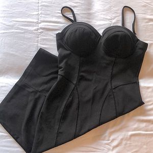 Black MIDI Body Con Dress